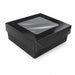 Caja cuadrada de cartón negro con tapa ventana KRAY 700ml 135x135mm A50mm - 25Uds