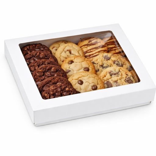 Caja cuadrada de cartón blanco con tapa ventana PLA KRAY 900ml 155x155mm A50mm - 25Uds