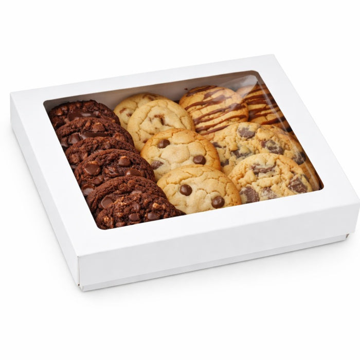 Caja cuadrada de cartón blanco con tapa ventana PLA KRAY 900ml 155x155mm A50mm - 25Uds