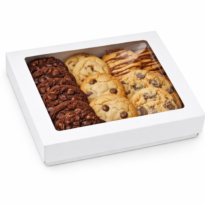Caja cuadrada de cartón blanco con tapa ventana PLA KRAY 900ml 155x155mm A50mm - 25Uds