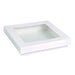 Caja cuadrada de cartón blanco con tapa ventana PLA KRAY 900ml 155x155mm A50mm - 25Uds