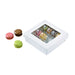 Caja cuadrada de cartón blanco con tapa ventana KRAY 950ml 155x155mm A50mm - 25Uds