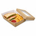Caja horneable rectangular de cartón marrón con tapa ventana KRAY 225x155mm A50mm - 25Uds