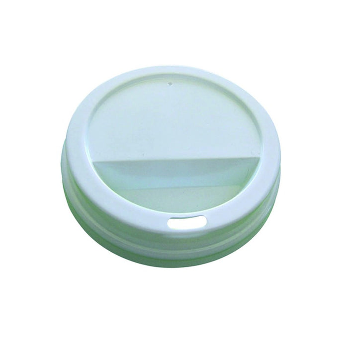 Tapa cúpula blanca de PS con pico vertedor Ø75mm A15mm - 100Uds