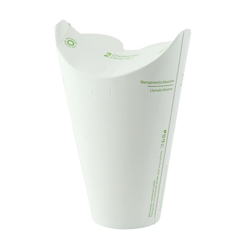 Caja de cartón blanco con cierre integrado 500ml A126mm - 25Uds
