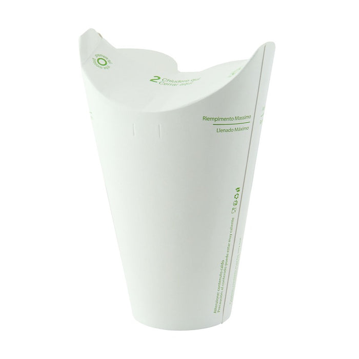 Caja de cartón blanco con cierre integrado 500ml A126mm - 25Uds