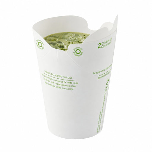 Caja de cartón blanco con cierre integrado 250ml A81mm - 25Uds