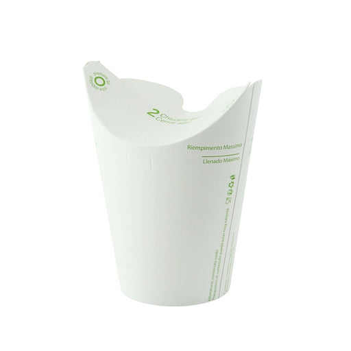 Caja de cartón blanco con cierre integrado 250ml A81mm - 25Uds