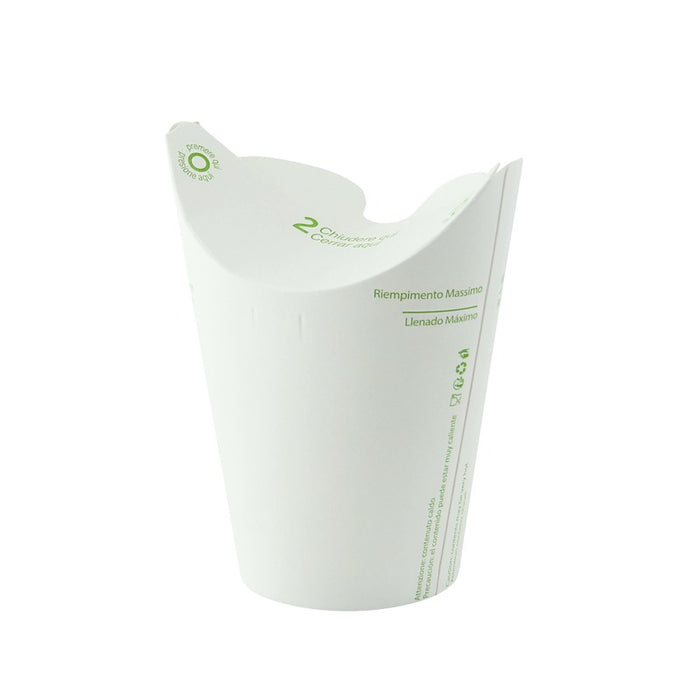 Caja de cartón blanco con cierre integrado 250ml A81mm - 25Uds