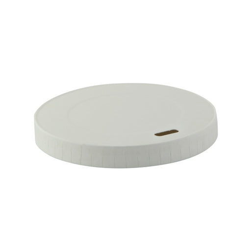 Tapa plana de cartón blanco sin plástico, Base agua Ø80mm - 50Uds