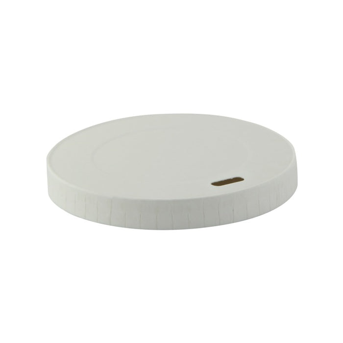 Tapa plana de cartón blanco sin plástico, Base agua Ø80mm - 50Uds