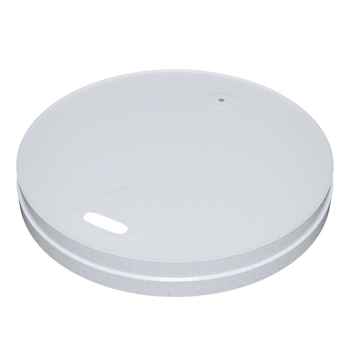 Tapa plana de cartón blanco sin plástico, Base agua Ø90mm - 50Uds