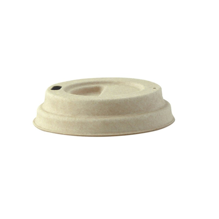 Tapa cúpula marrón con pico vertedor de pulpa para bebida caliente Ø62mm - 100Uds