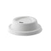 Tapa cúpula blanca con pico vertedor de pulpa para bebida caliente Ø80mm - 100Uds