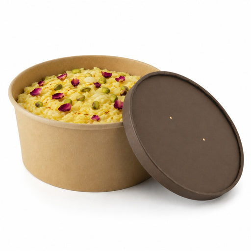 Tapa plana negra de cartón kraft perforado para vapor Ø185mm - 45Uds