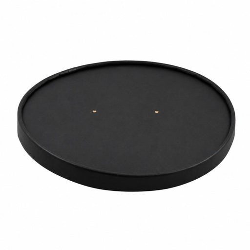 Tapa plana negra de cartón kraft perforado para vapor Ø185mm - 45Uds