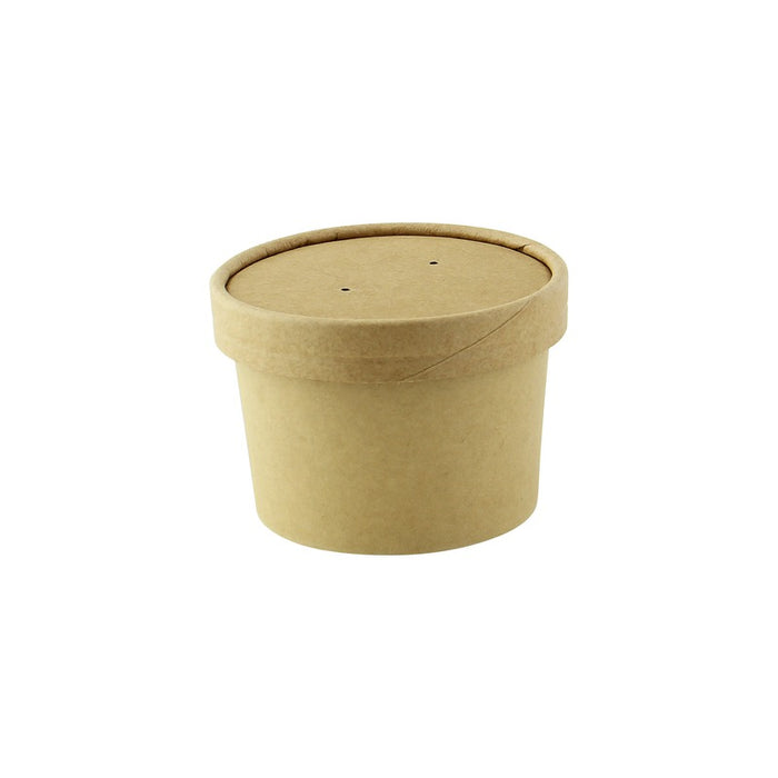Tapa plana marrón de cartón kraft perforado para vapor Ø90mm - 50Uds