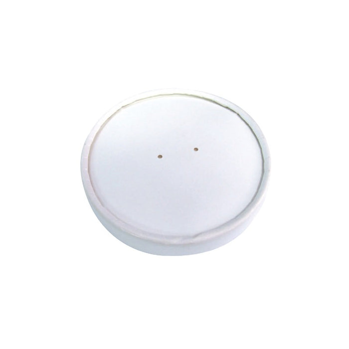 Tapa plana blanca de cartón kraft perforada para vapor Ø90mm - 50Uds