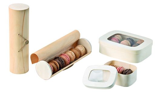 Caja cilíndrica de madera para 7 Macarrones A230mm - 50Uds