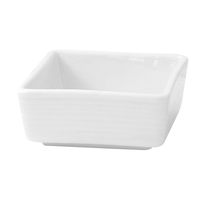 Mini cuenco cuadrado de porcelana blanca 70x70mm A31mm - 4Uds