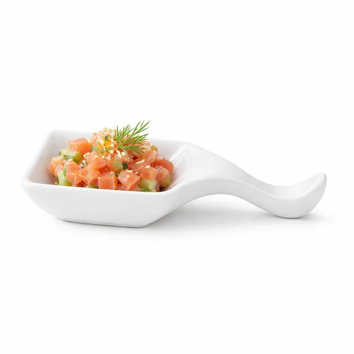Mini cuchara cuadrada de porcelana blanca 96x53mm A15mm - 4Uds