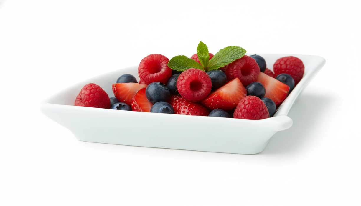 Mini abanico de porcelana blanca 100x76mm A14mm - 4Uds