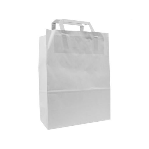 Mini bolsa de papel blanca con asas 200x100mm A280mm - 250Uds