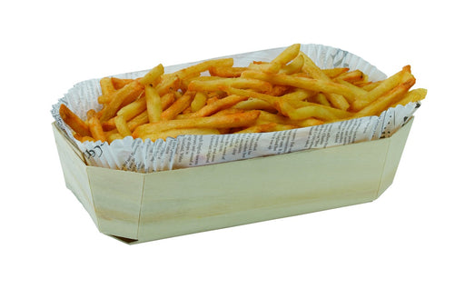 Molde de cocción rectangular exterior de madera y molde de papel interior 1200ml 265x115mm A70mm - 20Uds