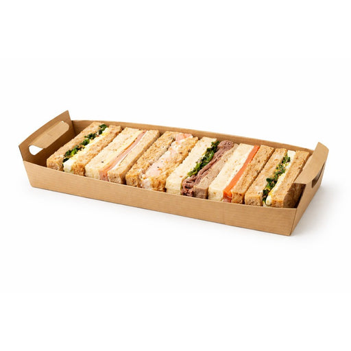 Bandeja de cartón kraft con asas 390x150mm A44mm - 50Uds