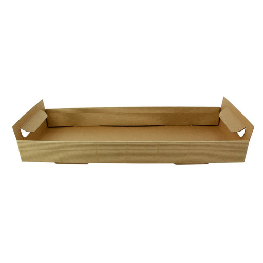 Bandeja de cartón kraft con asas 390x150mm A44mm - 50Uds