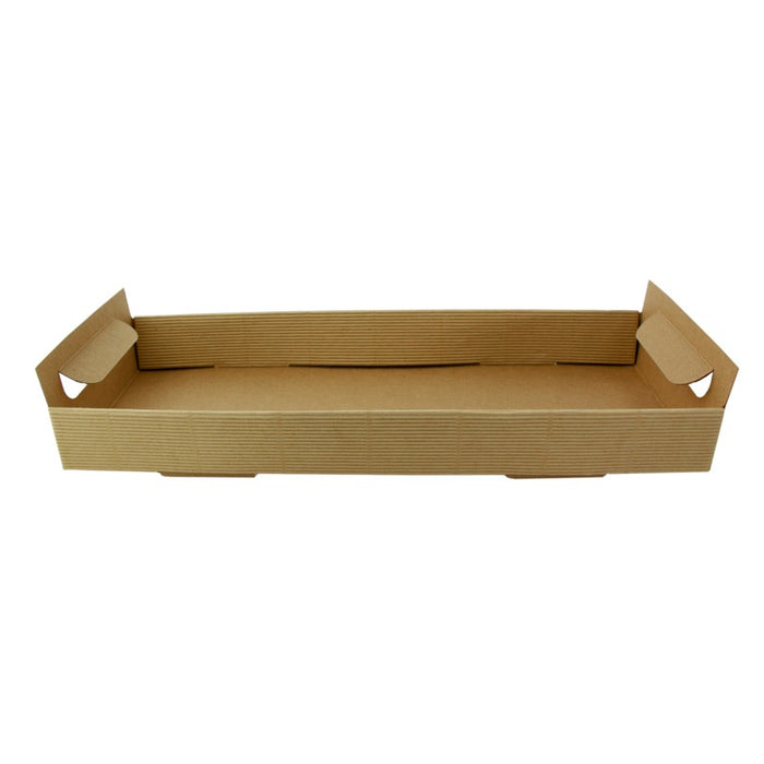 Bandeja de cartón kraft con asas 390x150mm A44mm - 50Uds