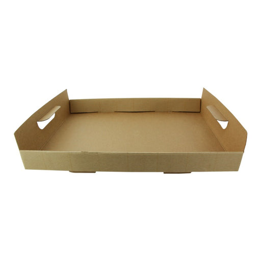 Bandeja de cartón kraft con asas 310x310mm A42mm - 50Uds