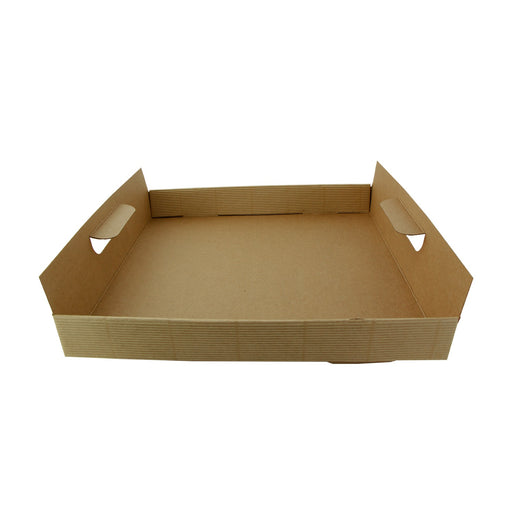 Bandeja de cartón kraft con asas 390x290mm A42mm - 50Uds