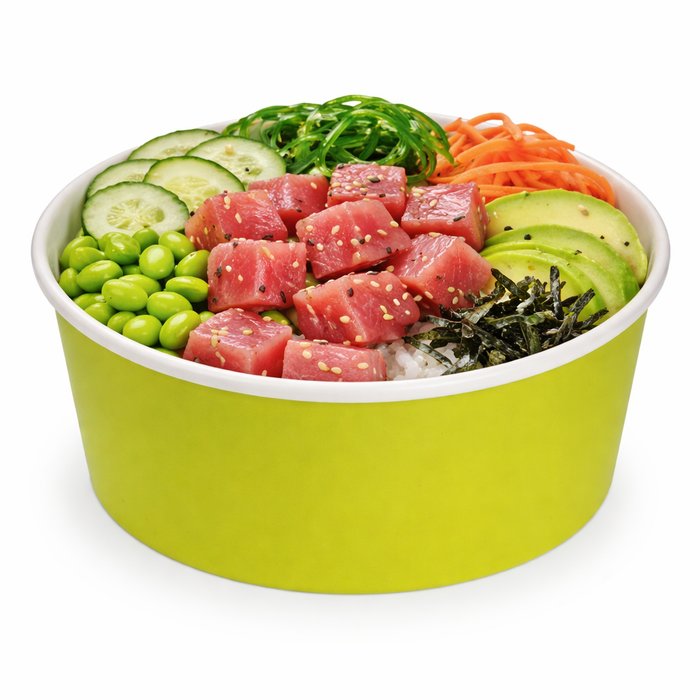 Ensaladera redonda multiusos BUCKATY cartón verde 900ml Ø150mm A75mm - 45Uds