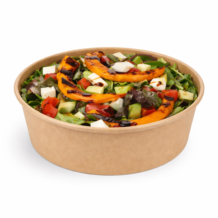 Ensaladera redonda multiusos BUCKATY cartón kraft 1000ml Ø185mm A60mm - 45Uds