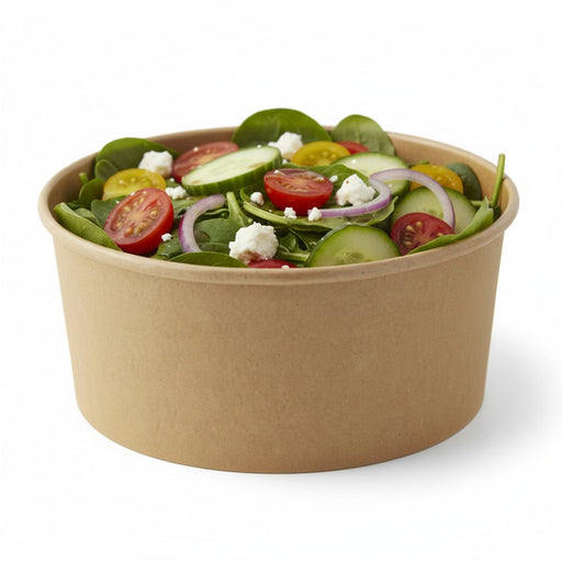 Ensaladera redonda multiusos BUCKATY cartón kraft 1200ml Ø150mm A100mm - 45Uds