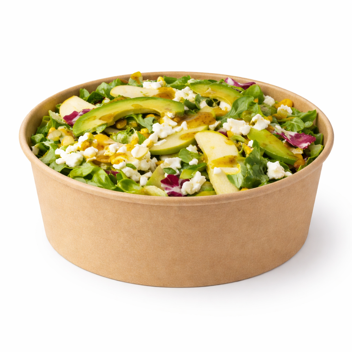 Ensaladera redonda multiusos BUCKATY cartón kraft 1560ml Ø185mm A82mm - 45Uds