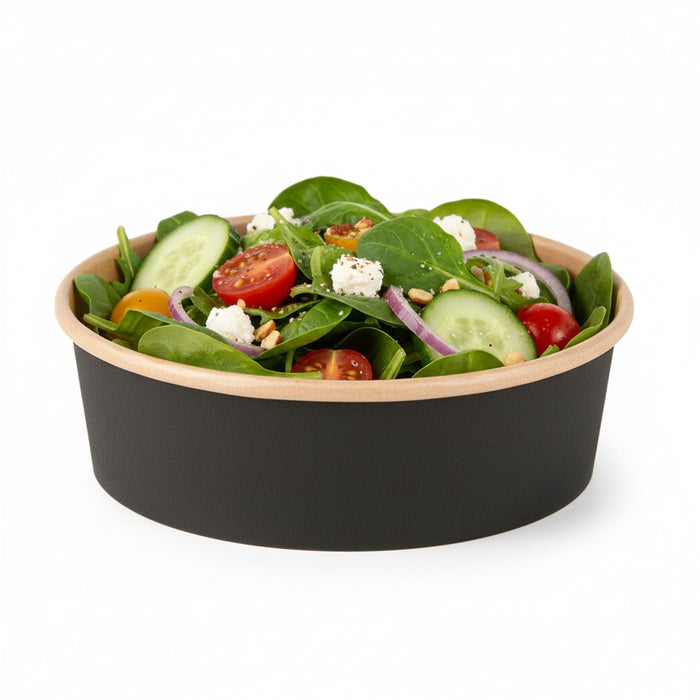 Ensaladera redonda multiusos BUCKATY cartón negra 480ml Ø150mm A45mm - 45Uds