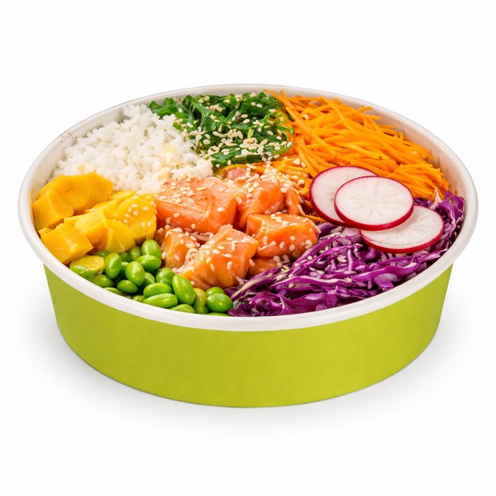 Ensaladera redonda multiusos BUCKATY cartón verde 580ml Ø150mm A50mm - 45Uds