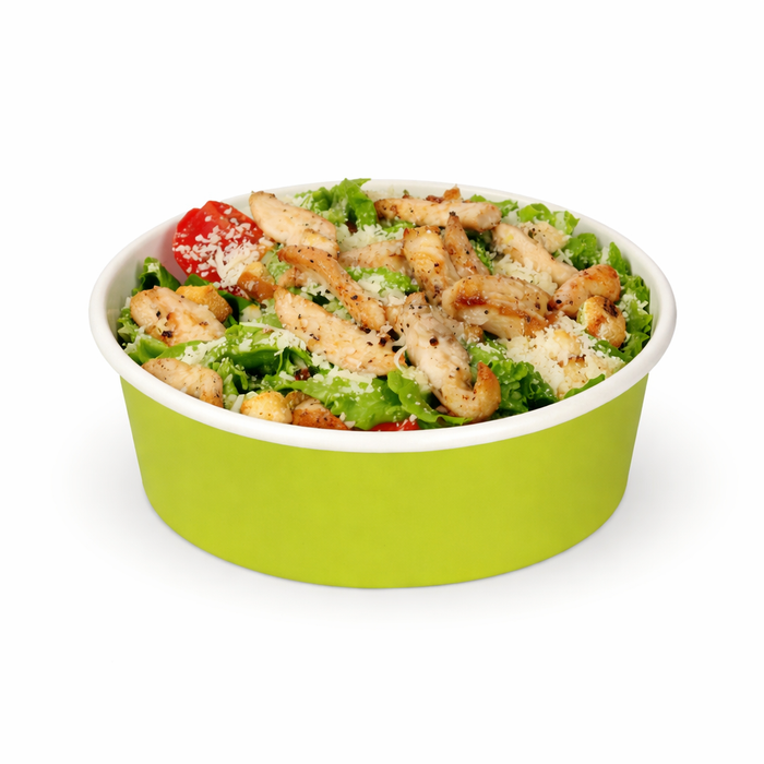 Ensaladera redonda multiusos BUCKATY cartón verde 700ml Ø150mm A60mm - 45Uds