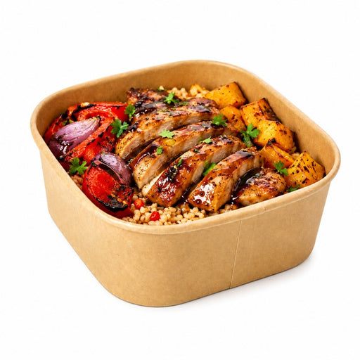 Ensaladera cuadrada multiusos Kraft 130x130mm H50mm 500ml - 50Uds