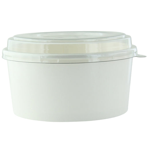 Combo Ensaladera redonda multiusos BUCKATY cartón blanco con tapa PET 1 140ml Ø187mm A67mm - 50Uds