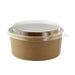 Combo Ensaladera redonda multiusos BUCKATY cartón kraft con tapa PET 1250ml Ø185mm A65mm - 50Uds