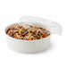 Combo Ensaladera redonda multiusos BUCKATY cartón blanco con tapa PET 550ml Ø150mm A50mm - 50Uds