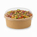 Combo Ensaladera redonda multiusos BUCKATY cartón kraft con tapa PET 550ml Ø150mm A50mm - 30Uds