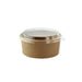 Combo Ensaladera redonda multiusos BUCKATY cartón kraft con tapa PET 550ml Ø150mm A50mm - 30Uds