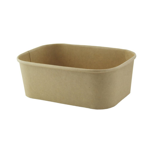 Bandeja kraft rectangular Recaty laminado PP 750ml 170x120mm A56mm - 25Uds