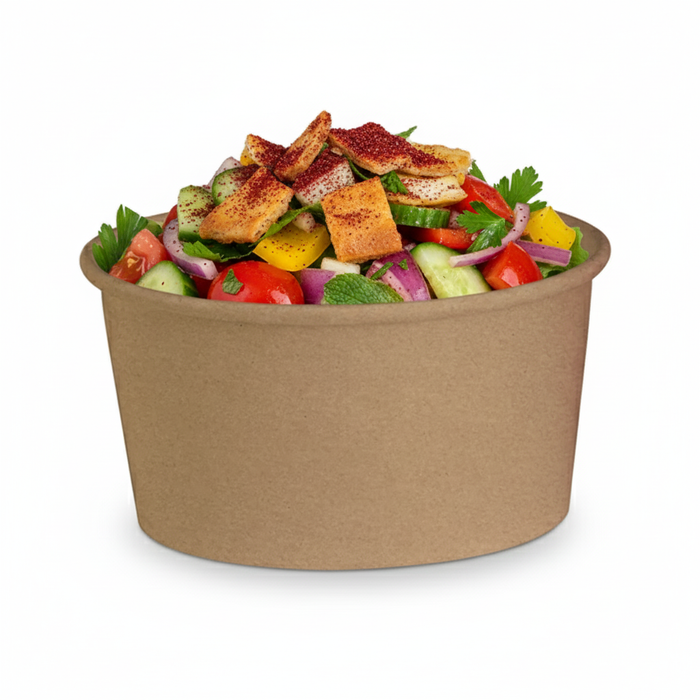 Ensaladera redonda multiusos BUCKATY cartón kraft sin plástico 1200ml Ø185mm A65mm - 45Uds