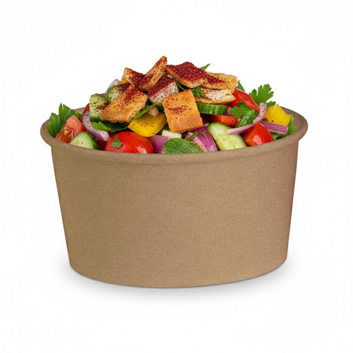 Ensaladera redonda multiusos BUCKATY cartón kraft sin plástico 1200ml Ø185mm A65mm - 45Uds