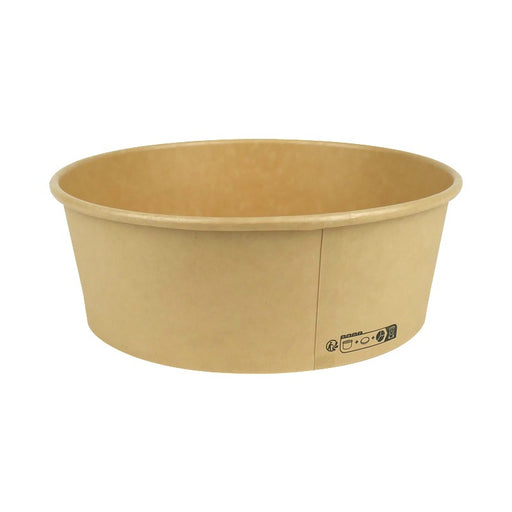 Ensaladera redonda multiusos BUCKATY de fibra de bambú marrón 1200ml Ø185mm A65mm - 45Uds